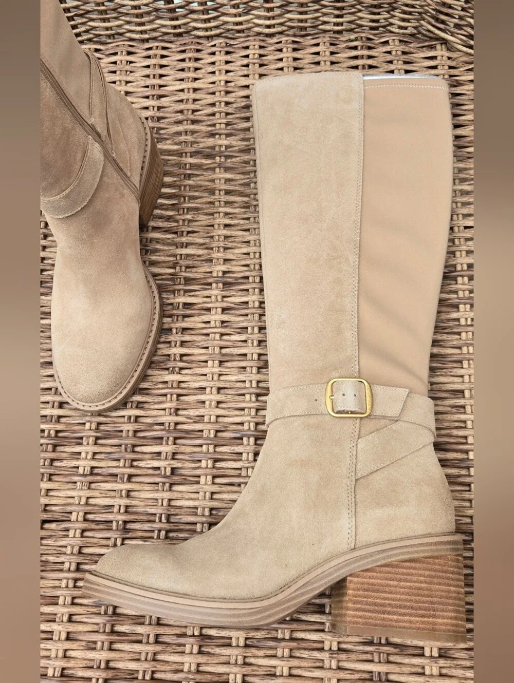 NWT Vince Camuto Leather Suede Medium Shaft Tall Boots - Vianah
